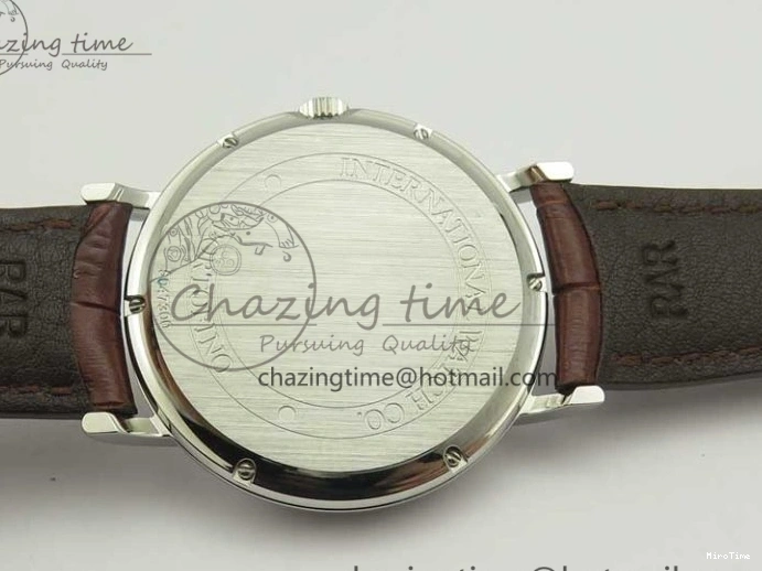 MIROTIME 0517 Portofino Automatic SS TWF 1:1 Best Edition Silver Dial Gold Markers on Brown Leather Strap A Bright 7203